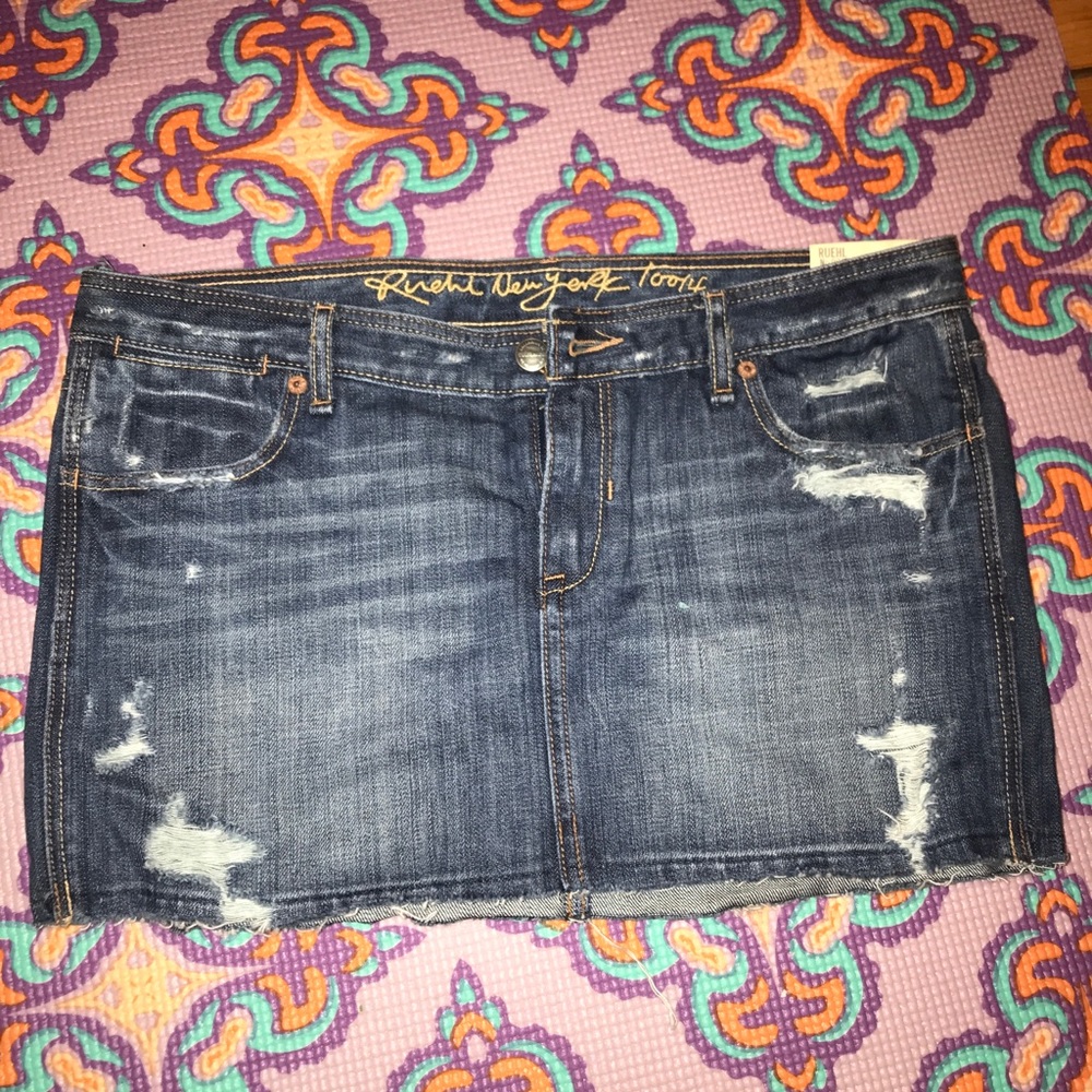 denim mini skirt